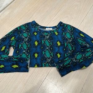 Equipment multi color animal print cashmere sweater